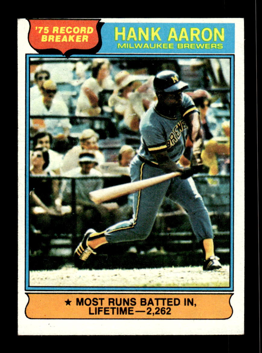 1976 Topps #1 Hank Aaron Milwaukee Brewers EX 10013179
