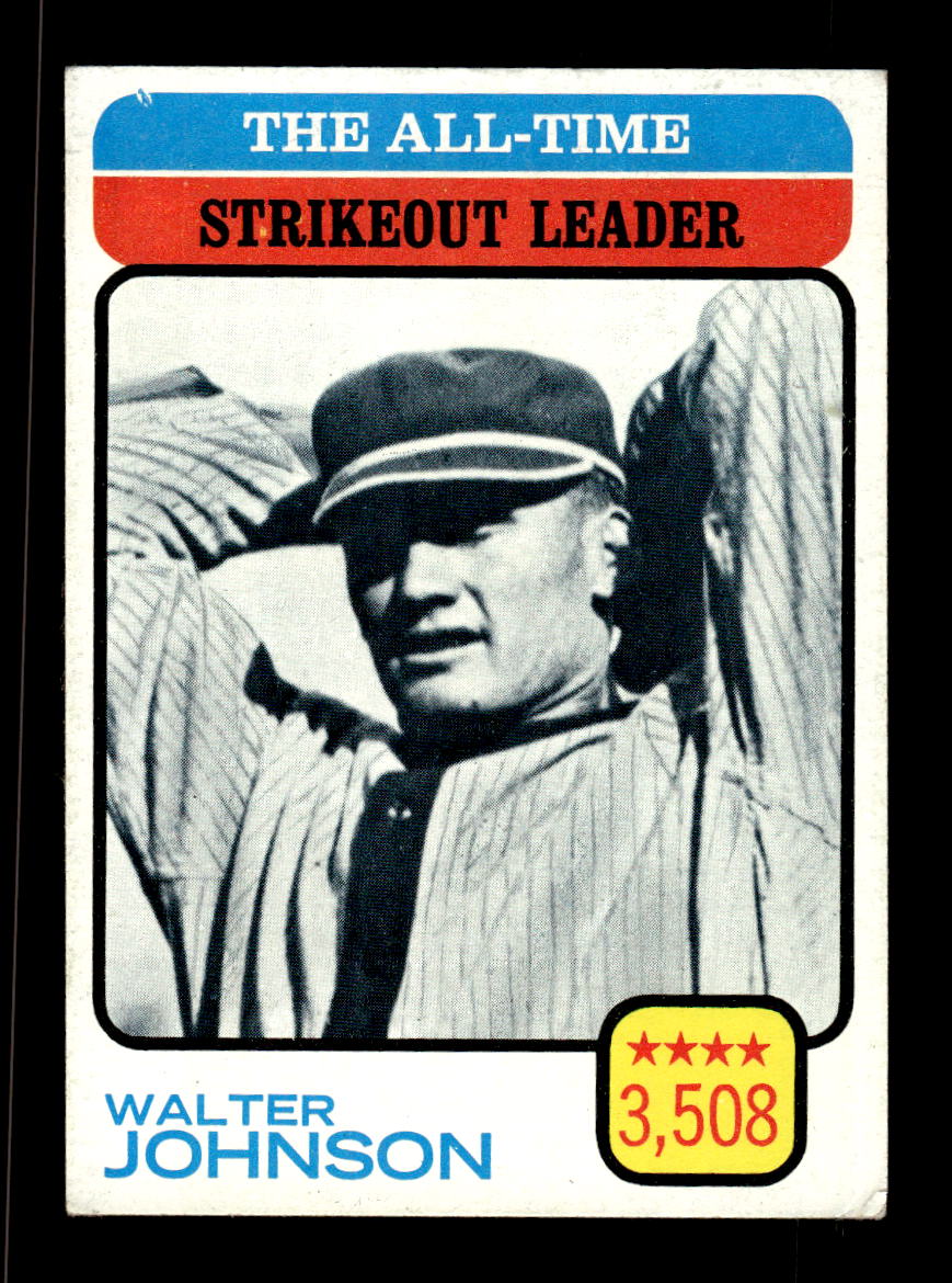 1973 Topps #478 The All-Time Strikeout Leader - Walter Johnson VG 10013208