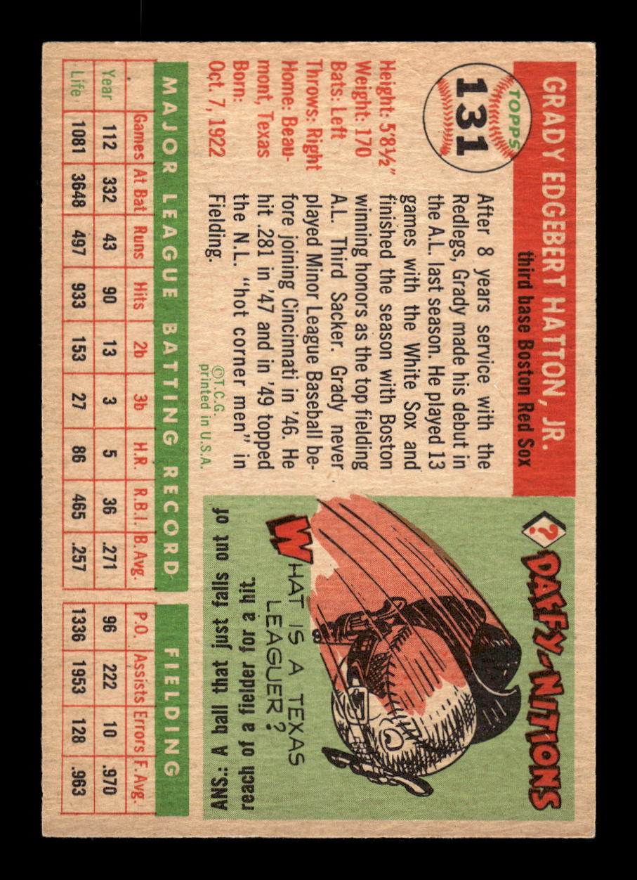 1955 Topps #131 Grady Hatton Boston Red Sox VG MM26013753