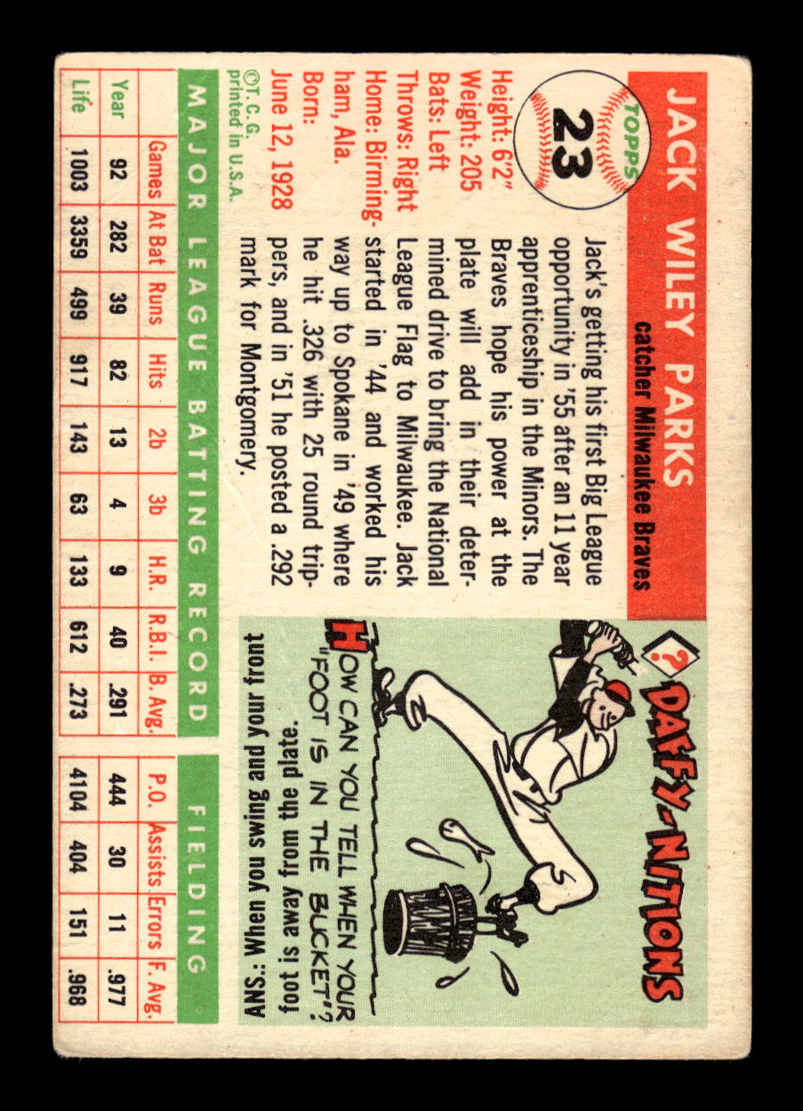 1955 Topps #23 Jack Parks Milwaukee Braves VG MM26013796