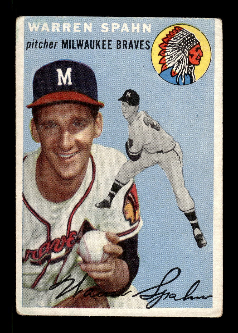 1954 Topps #20 Warren Spahn Milwaukee Braves Poor MM26013810