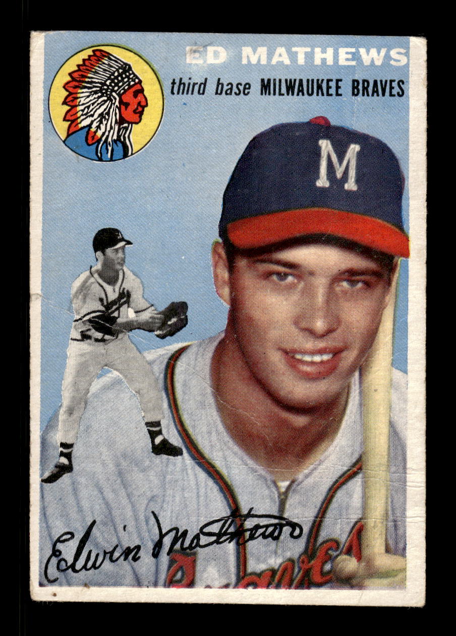 1954 Topps #30 Eddie Mathews Milwaukee Braves Poor MM26013811