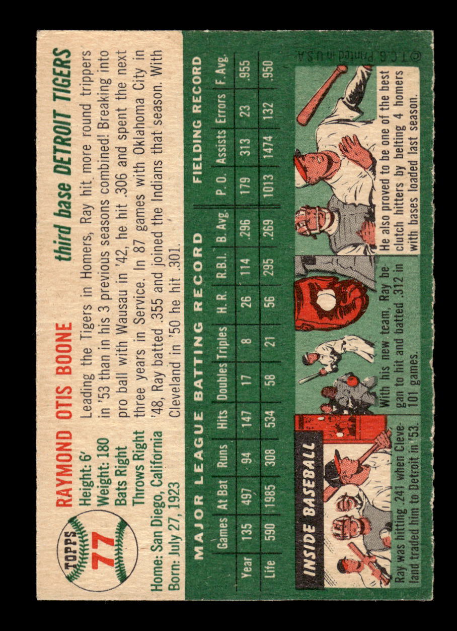 1954 Topps #77 Ray Boone Detroit Tigers VGEX MM26013814