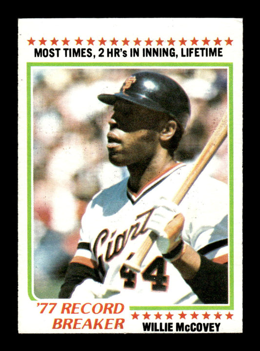 1978 Topps #3 Willie McCovey San Francisco Giants EX MM26013926