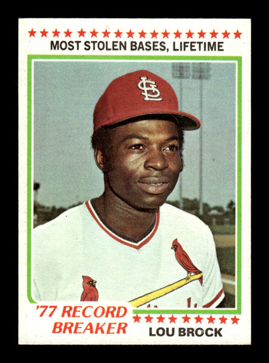 1978 Topps #1 Lou Brock St. Louis Cardinals EX MM26013928