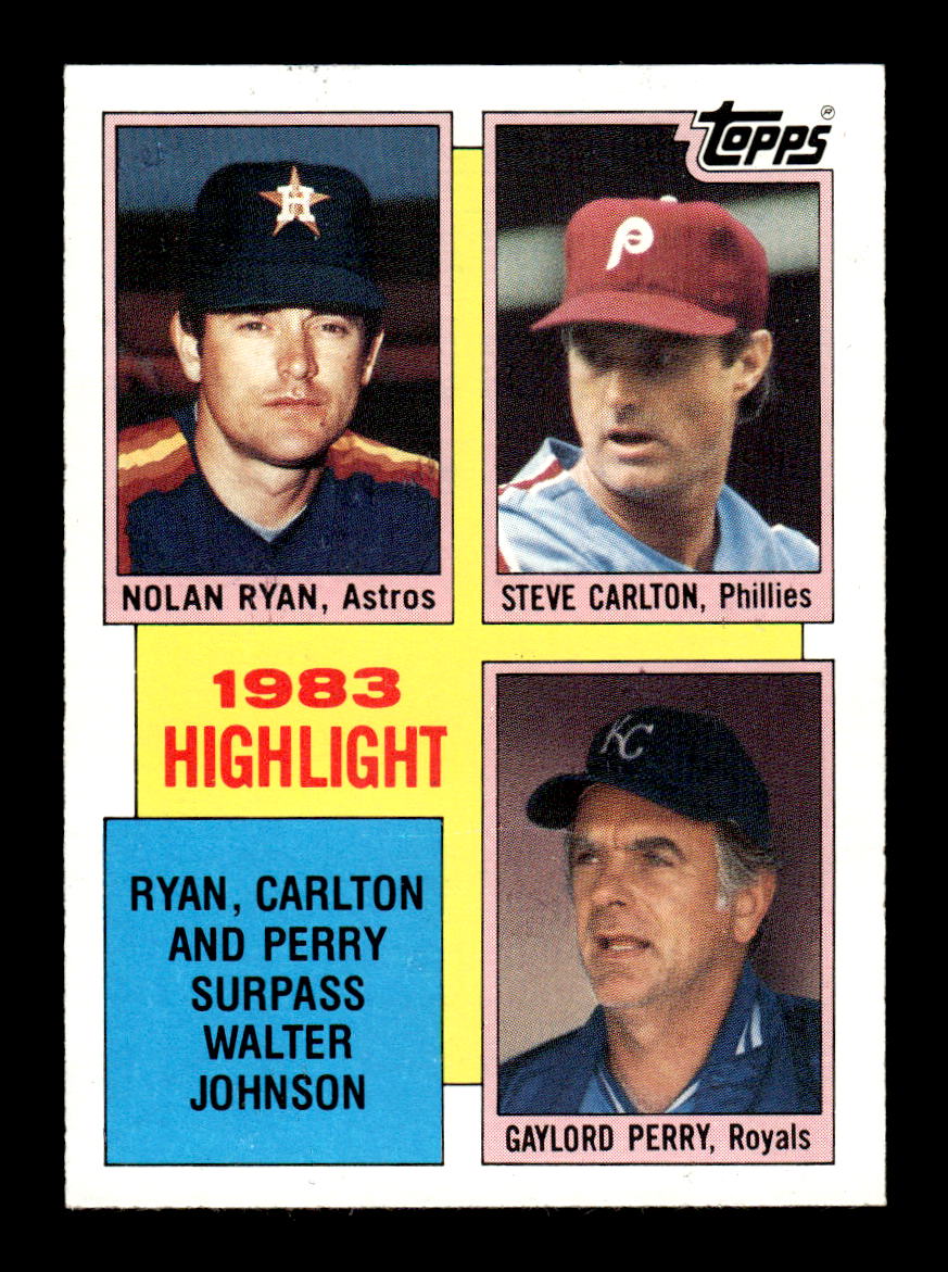 1984 Topps #4 Nolan Ryan / Steve Carlton / Gaylord Perry EX MM26013933