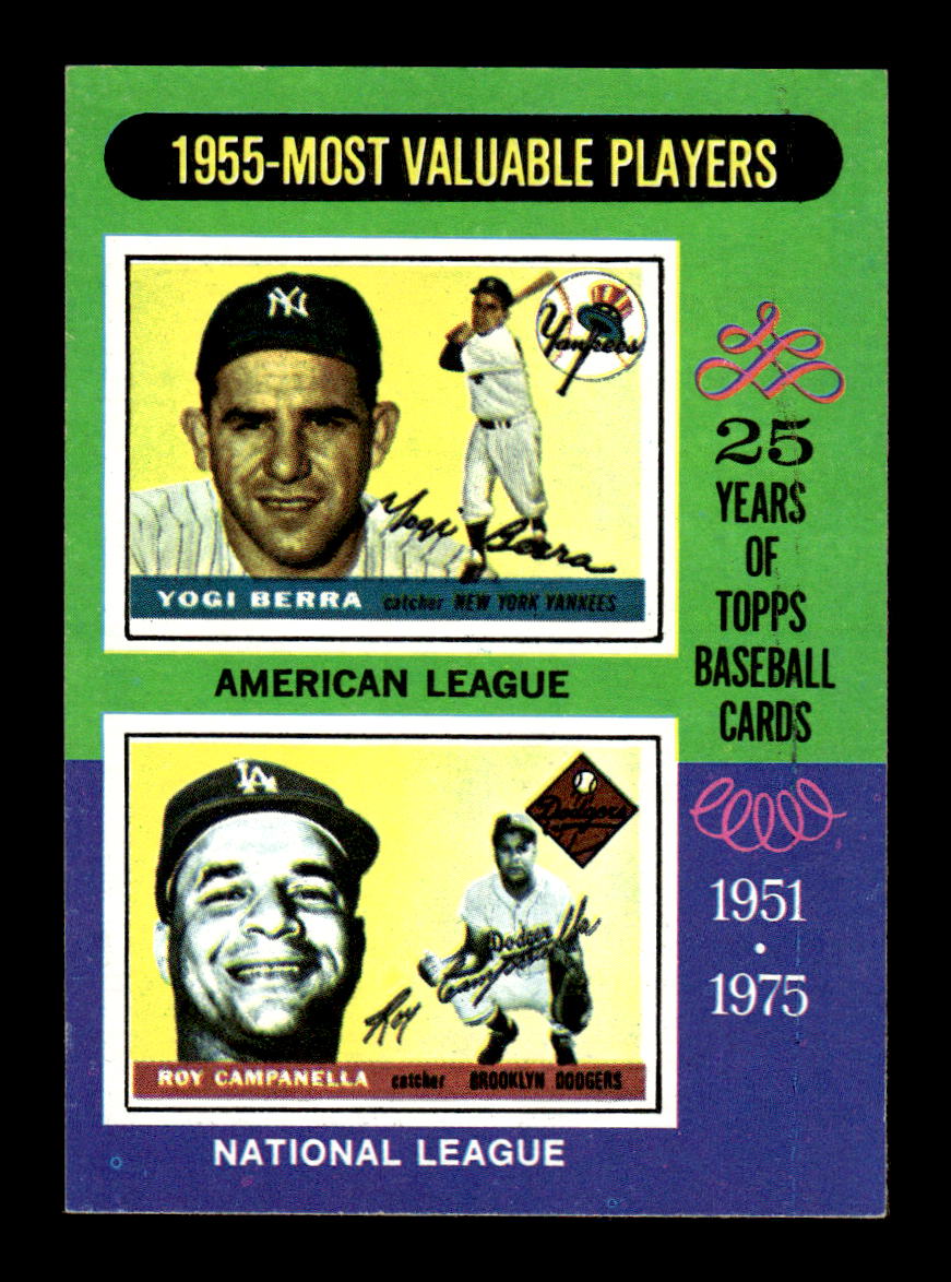 1975 Topps #193 1955 MVPs (Yogi Berra / Roy Campanella) EX MM26013953