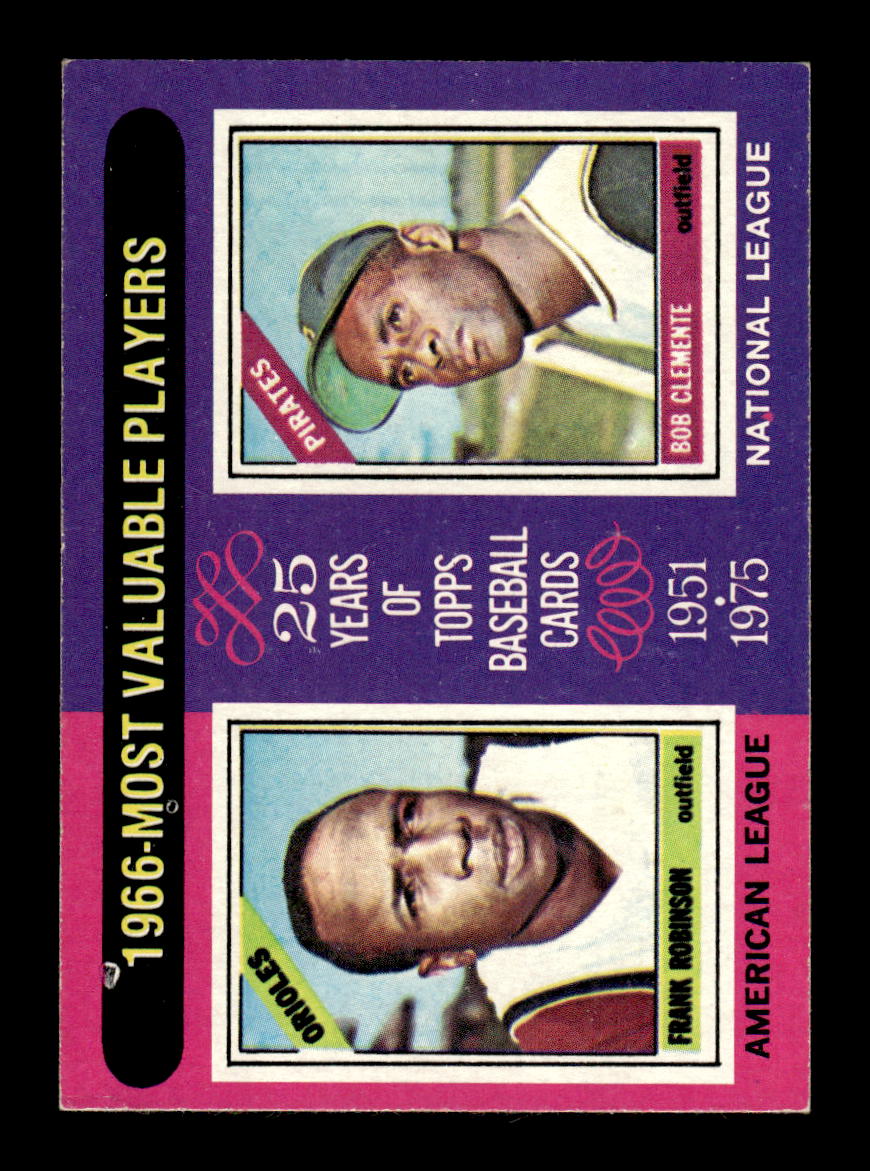 1975 Topps #204 1966 MVPs (Frank Robinson / Bob Clemente) EX MM26013956