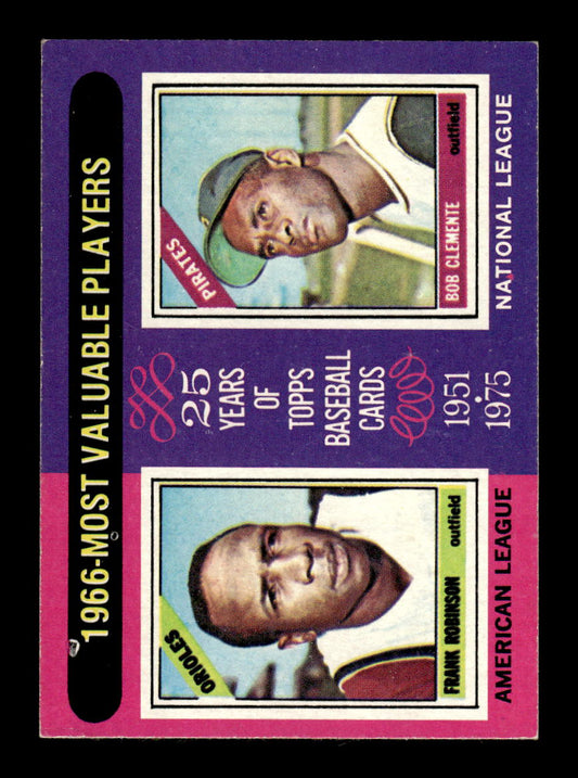 1975 Topps #204 1966 MVPs (Frank Robinson / Bob Clemente) EX MM26013956