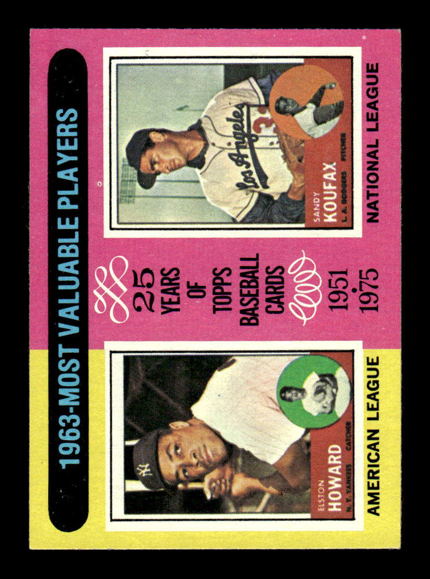 1975 Topps #201 1963 MVPs (Elston Howard / Sandy Koufax) EX MM26013960
