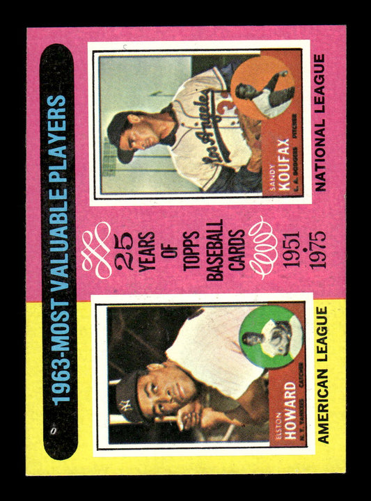 1975 Topps #201 1963 MVPs (Elston Howard / Sandy Koufax) EX MM26013962