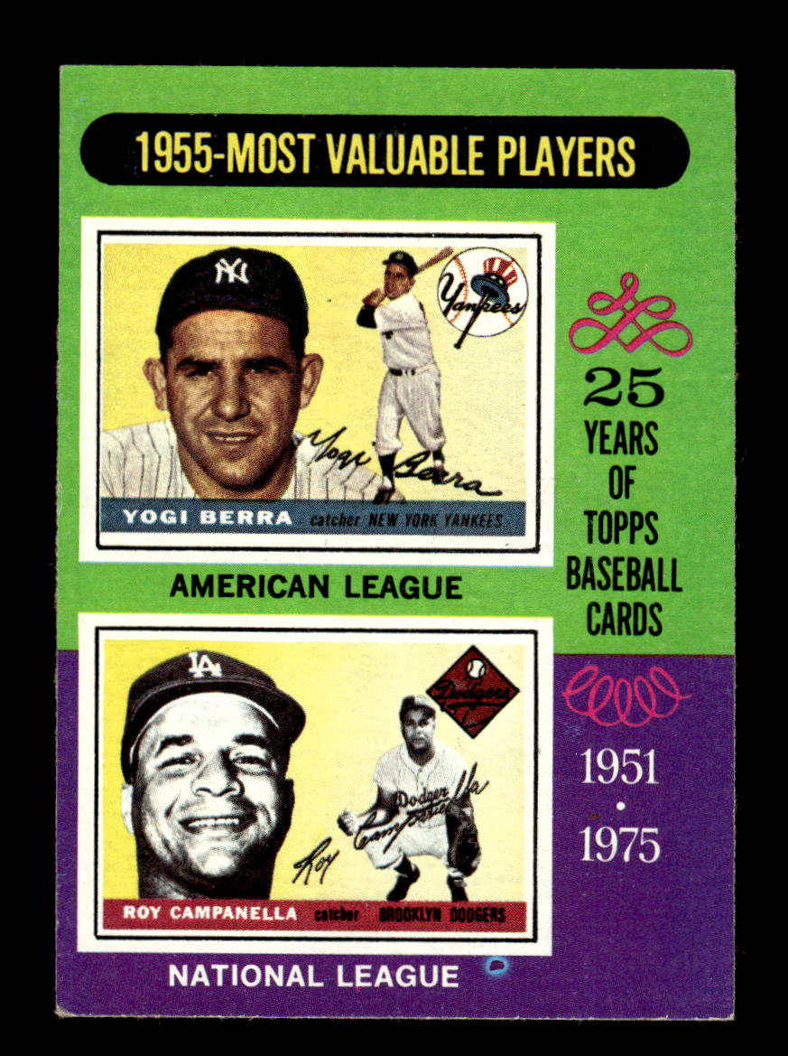 1975 Topps #193 1955 MVPs (Yogi Berra / Roy Campanella) EX MM26013964