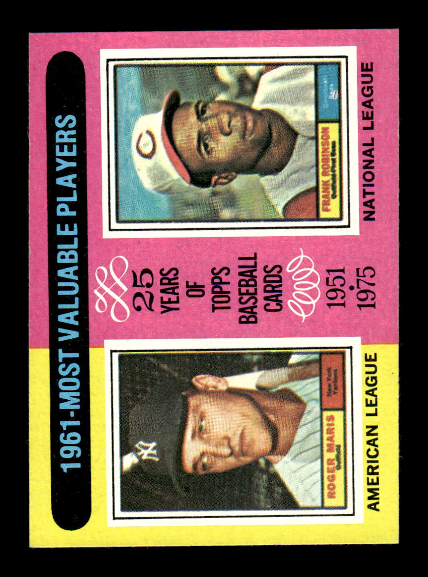 1975 Topps #199 1961 MVPs (Roger Maris / Frank Robinson) EX MM26013966