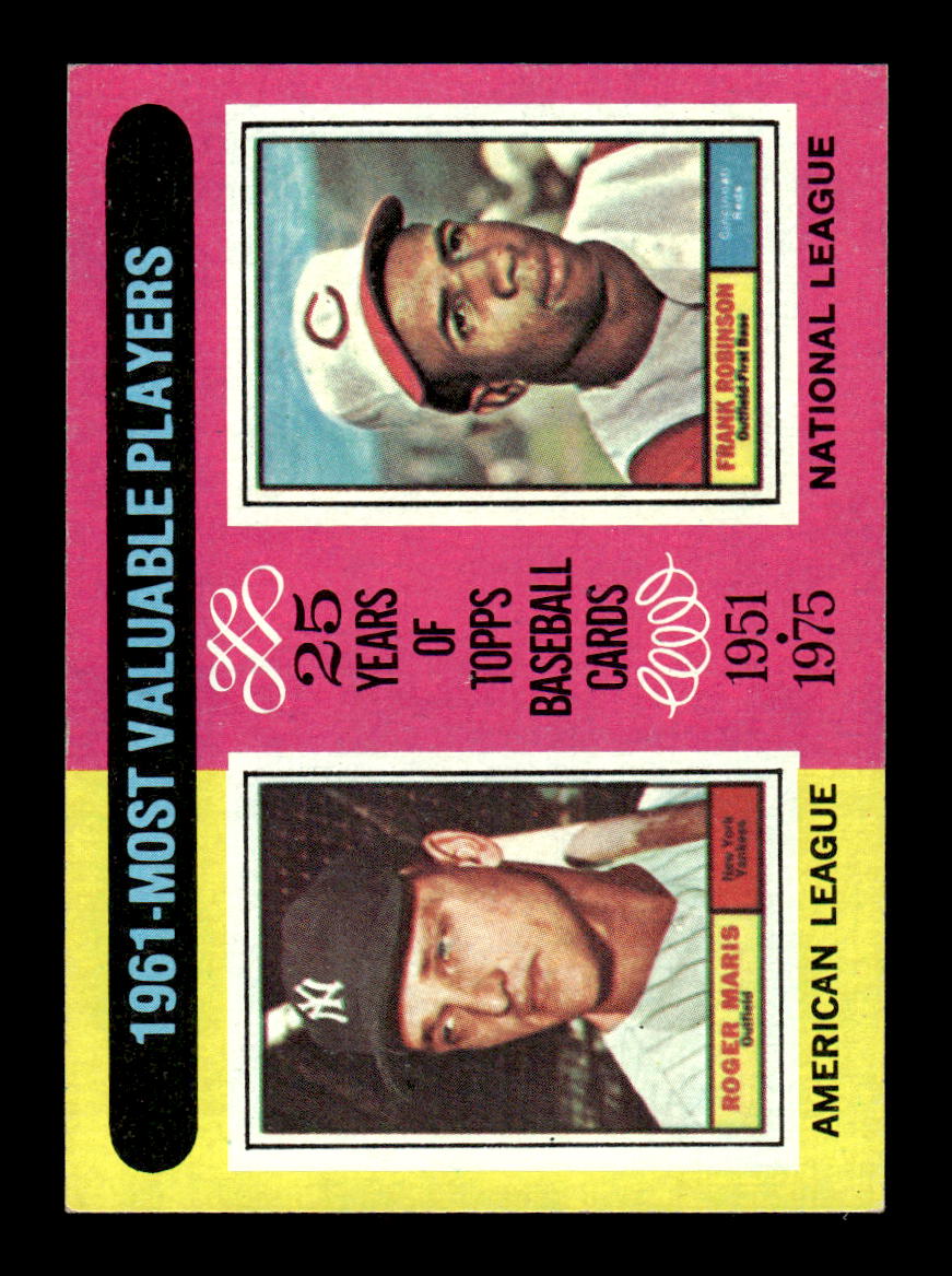 1975 Topps #199 1961 MVPs (Roger Maris / Frank Robinson) EX MM26013968
