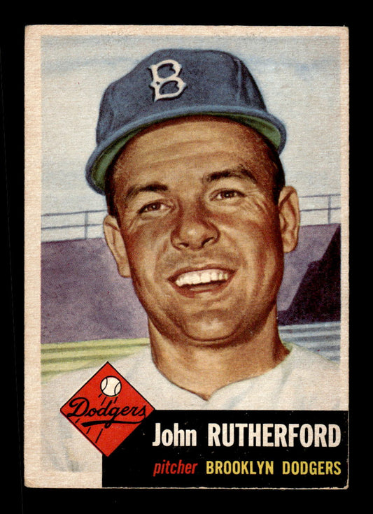 1953 Topps #137a John Rutherford Brooklyn Dodgers VGEX MM26013978