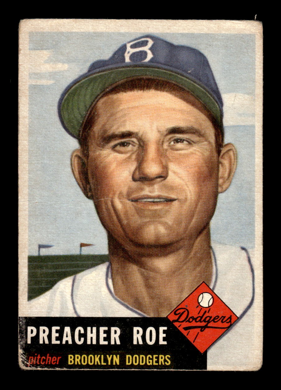 1953 Topps #254 Preacher Roe Brooklyn Dodgers FAIR MM26014024