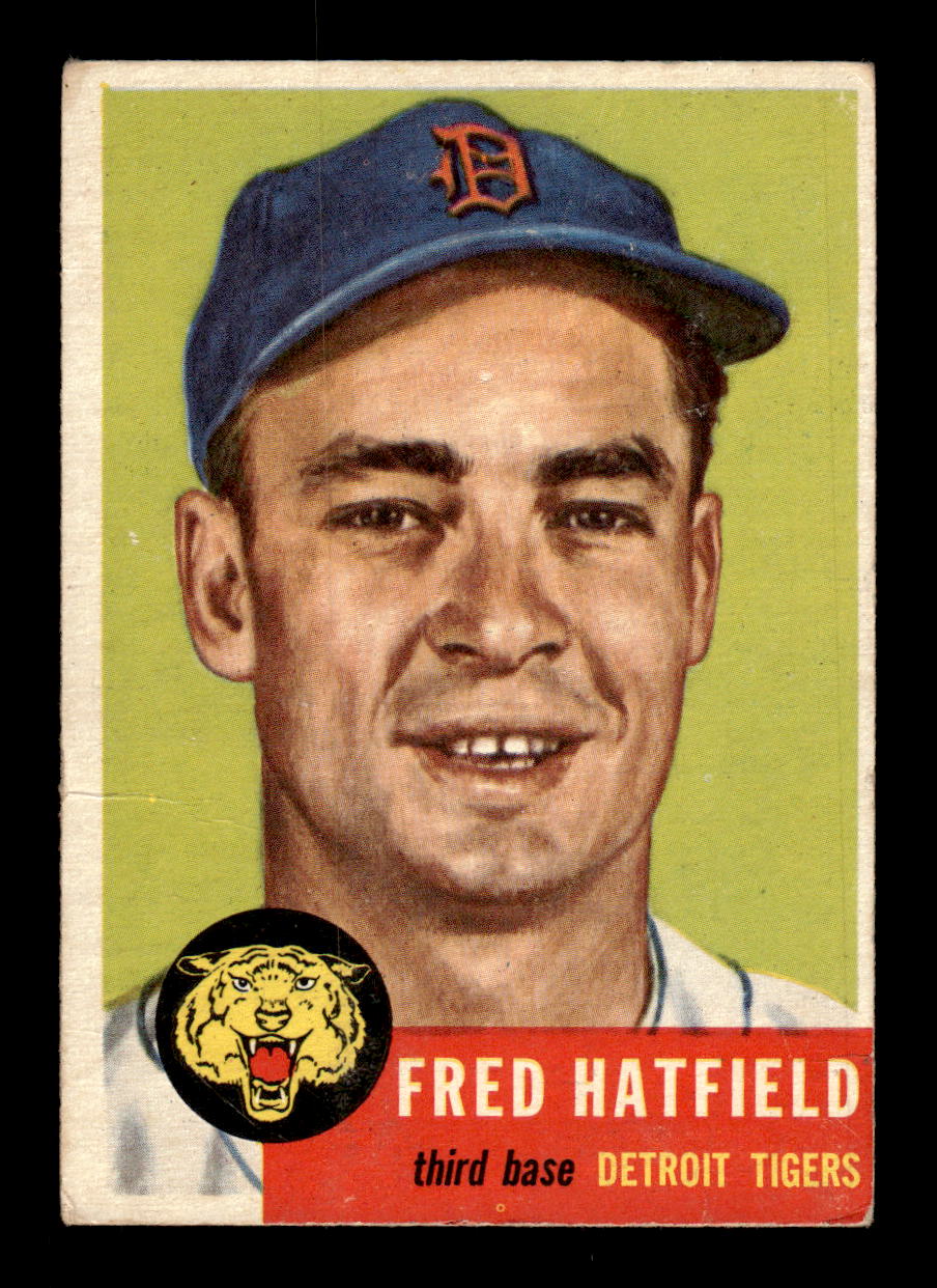 1953 Topps #163a Fred Hatfield Detroit Tigers VG MM26014035