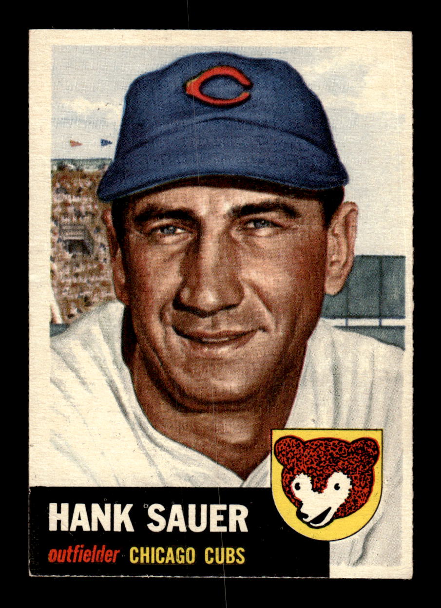 1953 Topps #111b Hank Sauer Chicago Cubs VG MM26014043