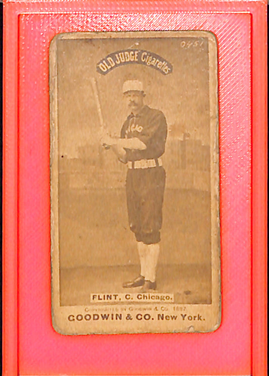 1887 Old Judge N172 163-4a Silver Flint Chicago White Stockings Poor MM26014069