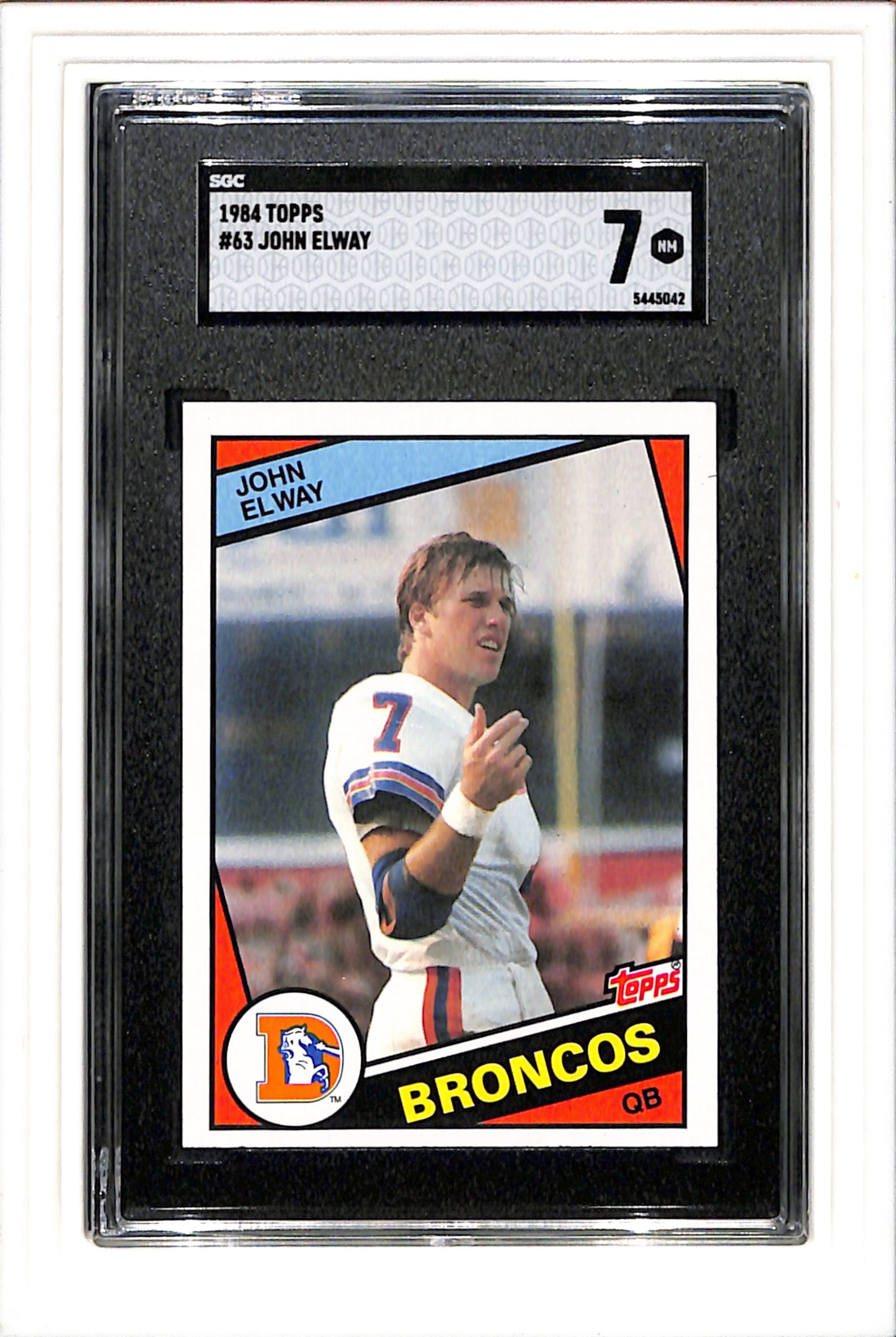 1984 Topps #63 John Elway SGC 7 SN 5445042