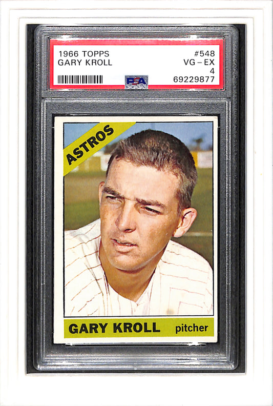 1966 Topps #548 Gary Kroll PSA 4 SN 69229877