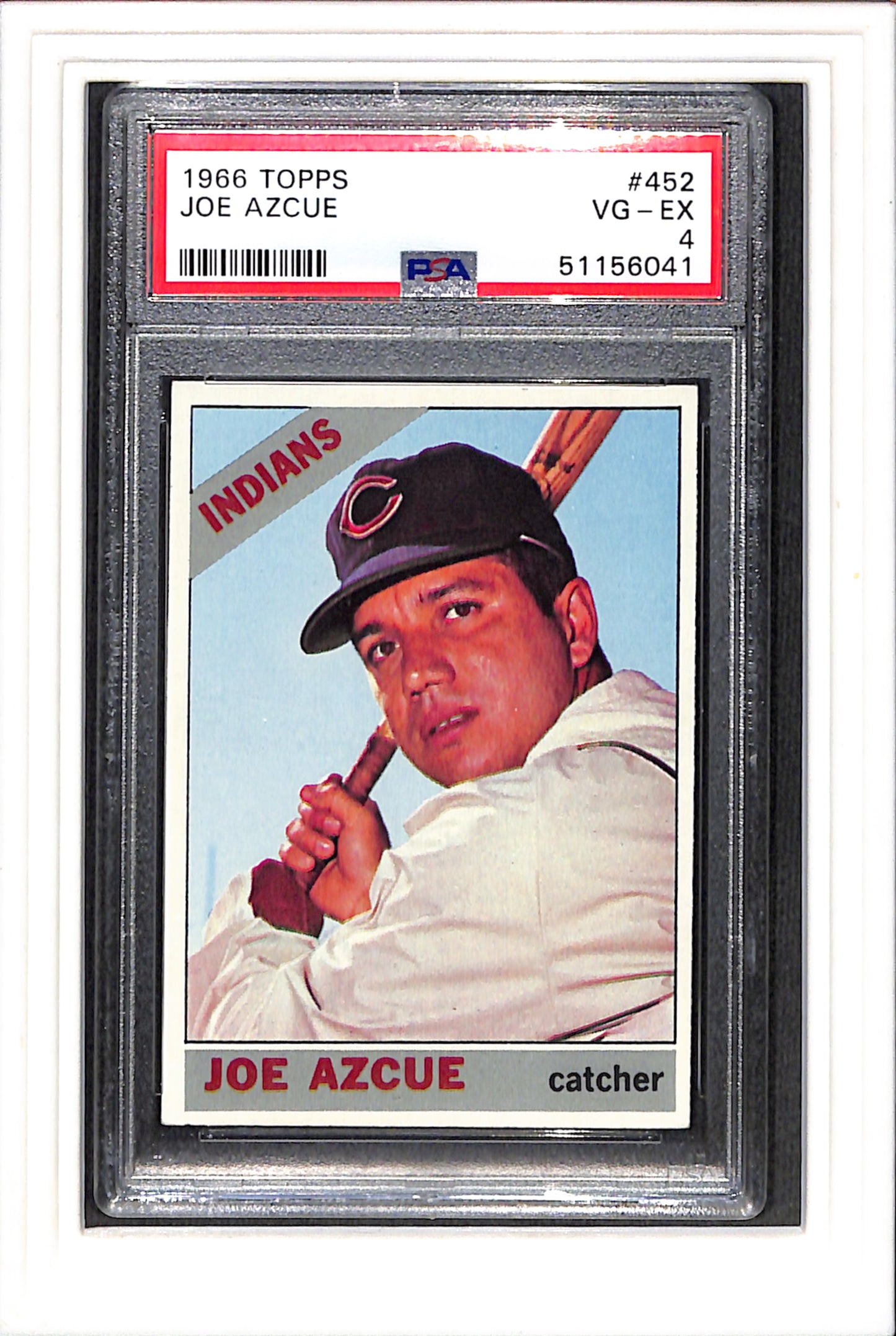 1966 Topps #452 Joe Azcue PSA 4 SN 51156041