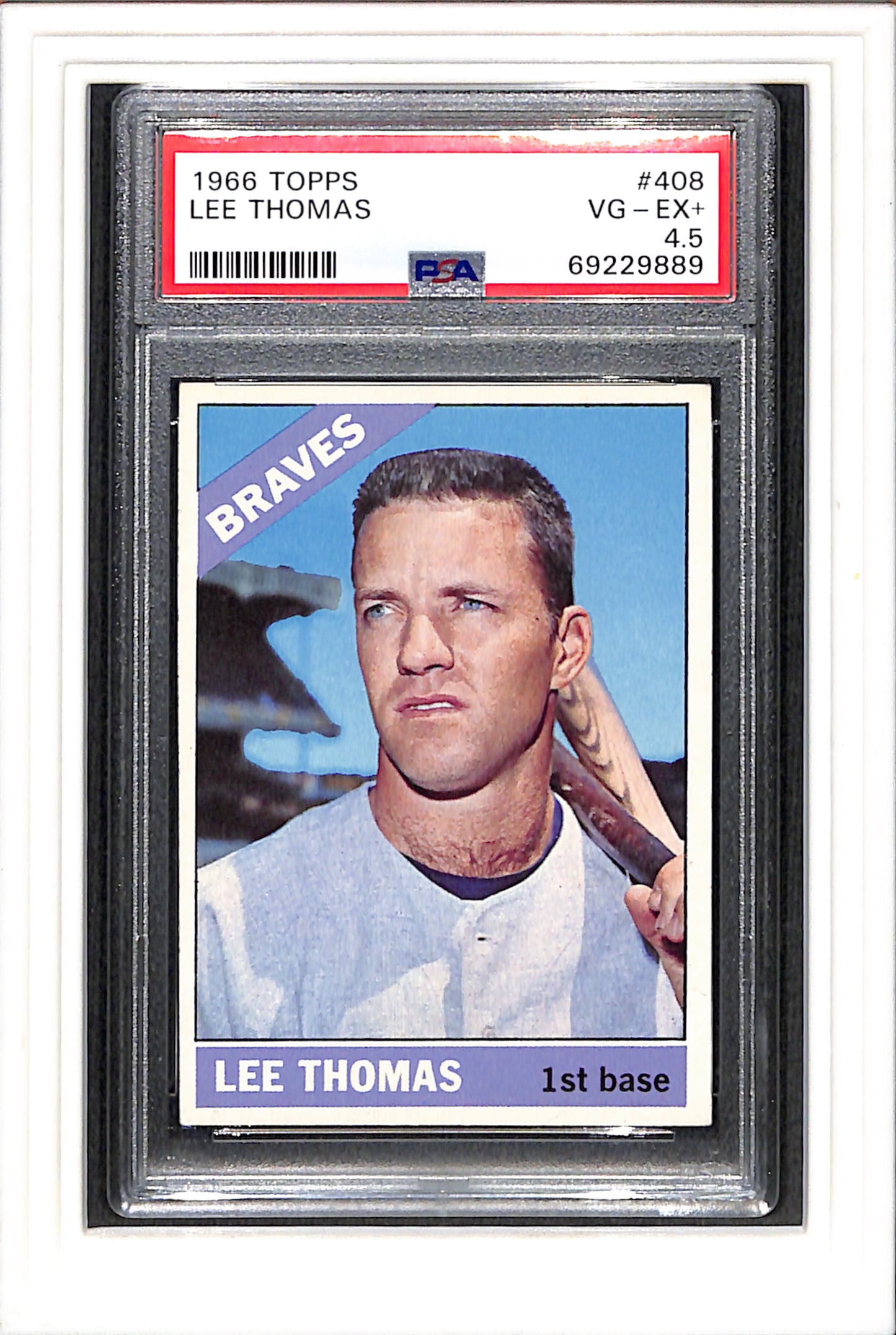 1966 Topps #408 Lee Thomas PSA 4.5 SN 69229889