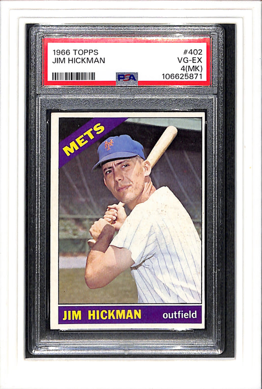 1966 Topps #402 Jim Hickman PSA 4 SN 106625871