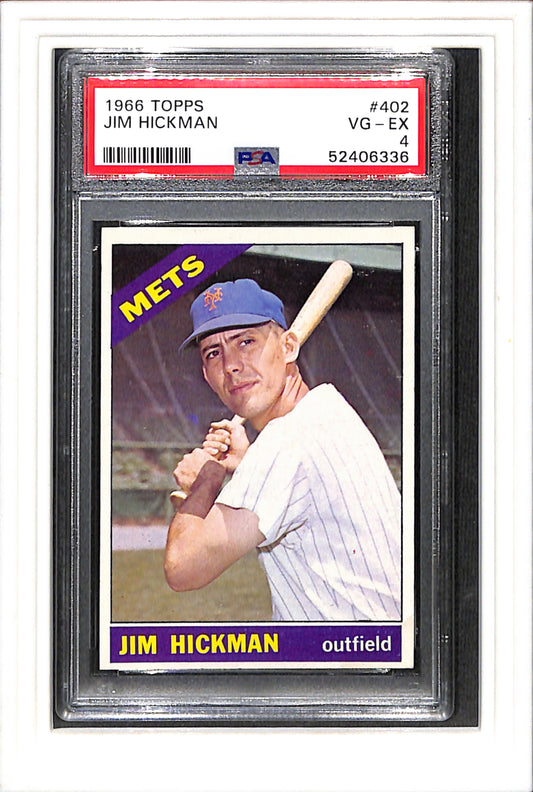 1966 Topps #402 Jim Hickman PSA 4 SN 52406336
