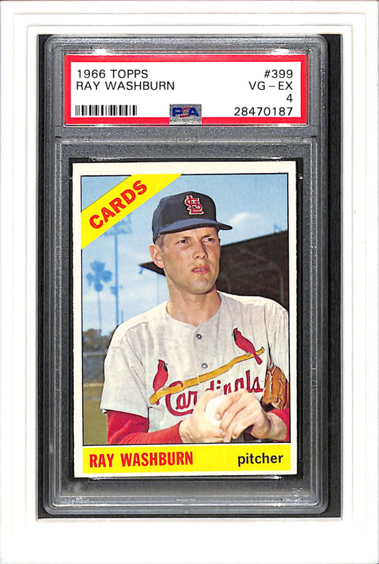 1966 Topps #399 Ray Washburn PSA 4 SN 28470187