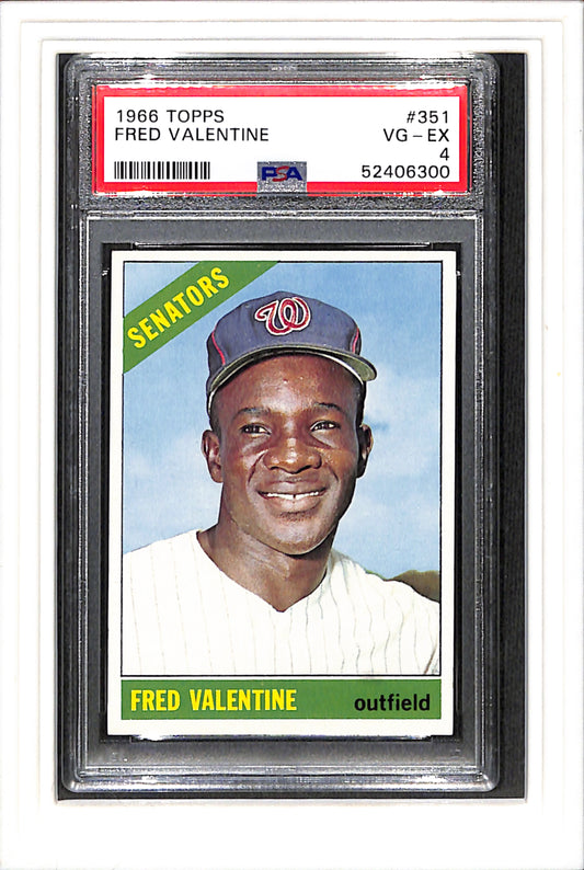 1966 Topps #351 Fred Valentine PSA 4 SN 52406300