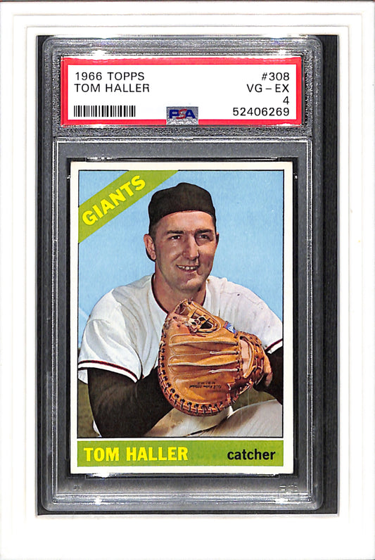 1966 Topps #308 Tom Haller PSA 4 SN 52406269