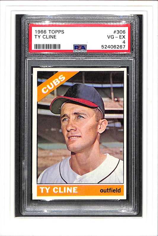 1966 Topps #306 Ty Cline PSA 4 SN 52406267