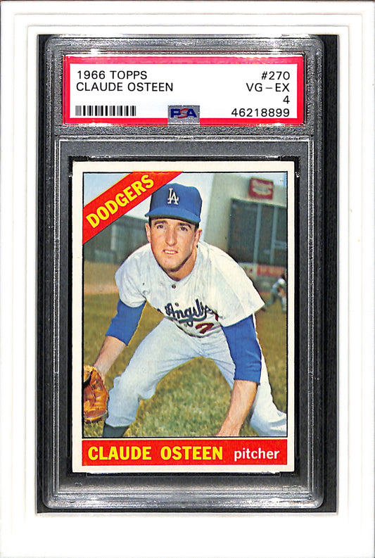 1966 Topps #270 Claude Osteen PSA 4 SN 46218899