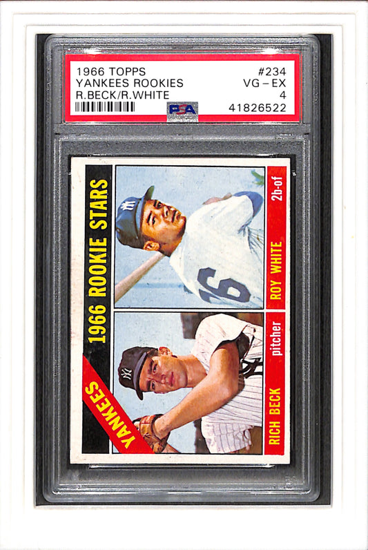 1966 Topps #234 Yankees Rookies R.Beck/R.White PSA 4 SN 41826522