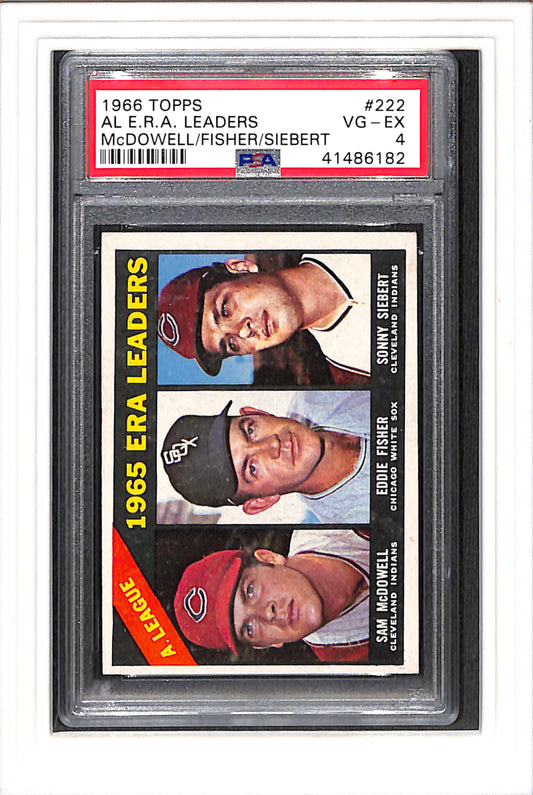1966 Topps #222 Al E.R.A. Leaders Mcdowell/Fisher/Siebert PSA 4 SN 41486182