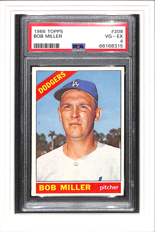 1966 Topps #208 Bob Miller PSA 4 SN 66168315