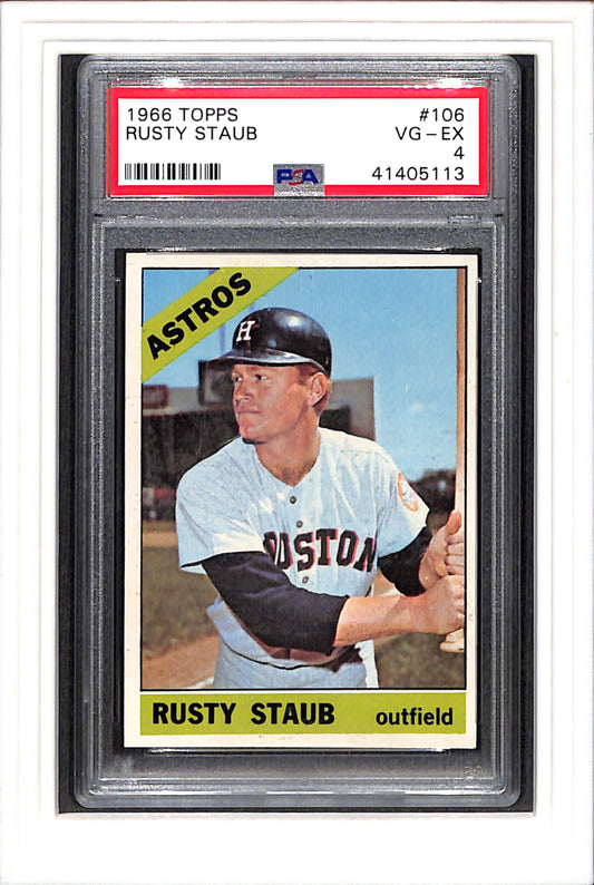 1966 Topps #106 Rusty Staub PSA 4 SN 41405113