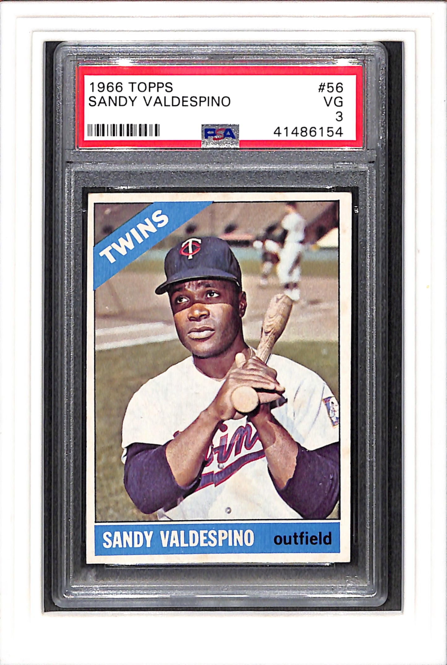 1966 Topps #56 Sandy Valdespino PSA 3 SN 41486154