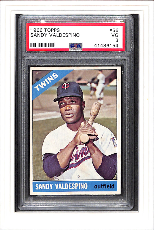 1966 Topps #56 Sandy Valdespino PSA 3 SN 41486154