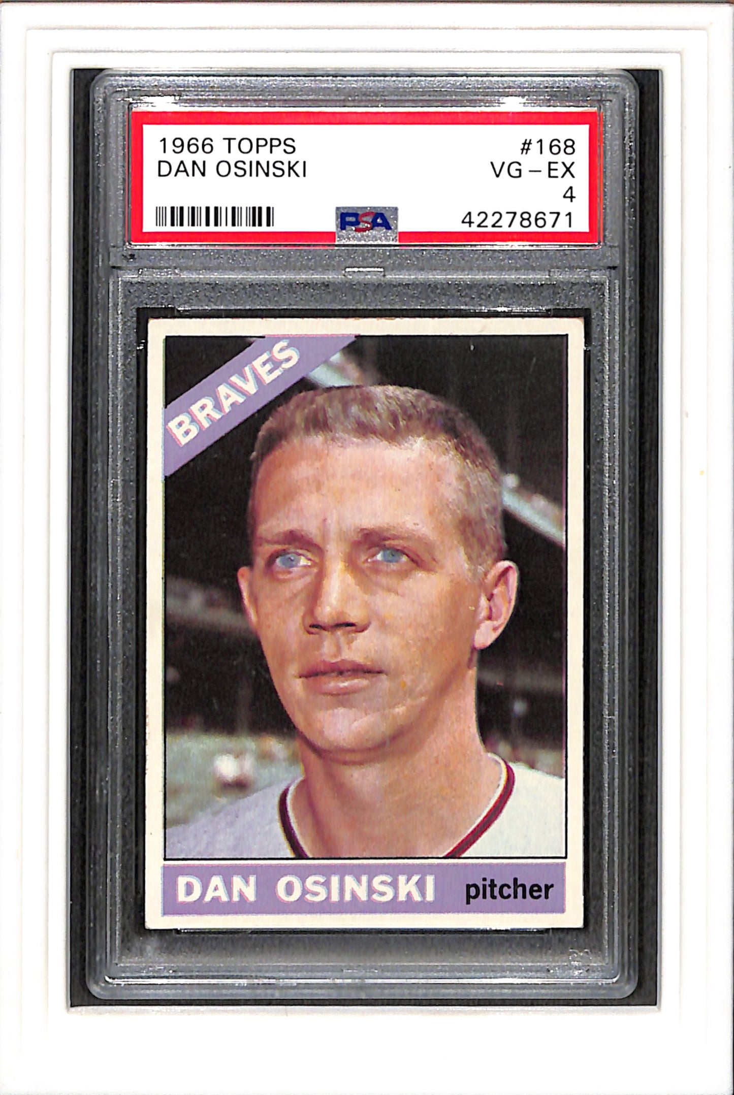 1966 Topps #168 Dan Osinski PSA 4 SN 42278671