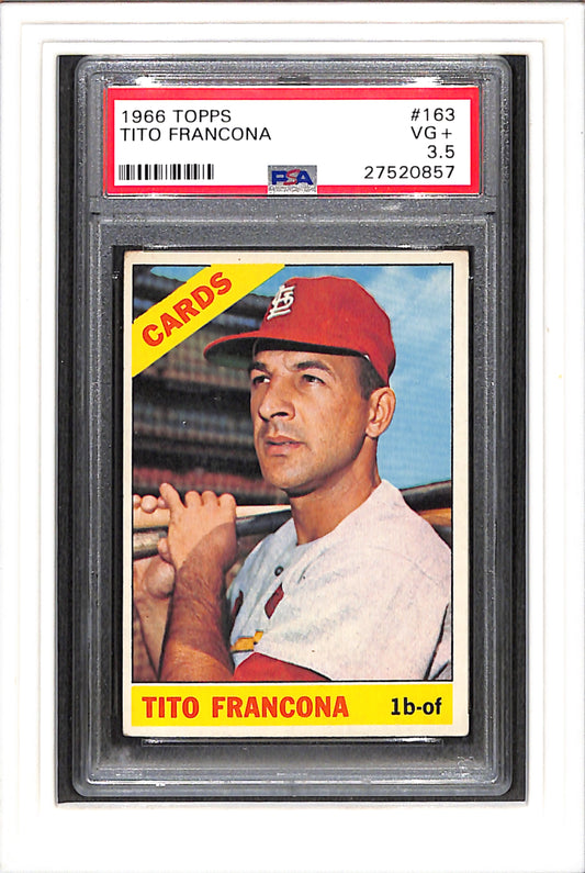 1966 Topps #163 Tito Francona PSA 3.5 SN 27520857
