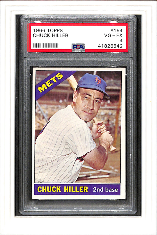 1966 Topps #154 Chuck Hiller PSA 4 SN 41826542