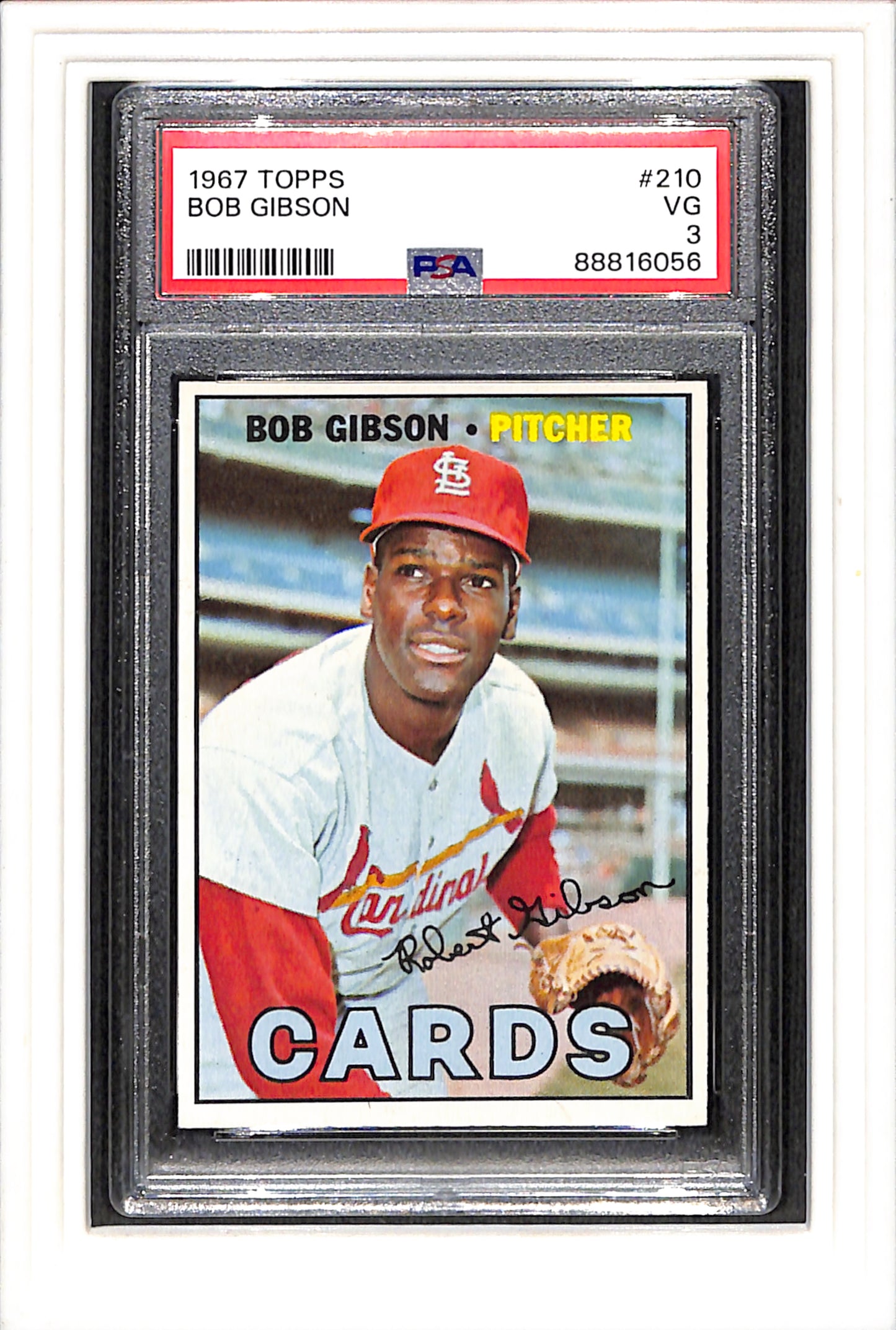 1967 Topps #210 Bob Gibson PSA 3 SN 88816056
