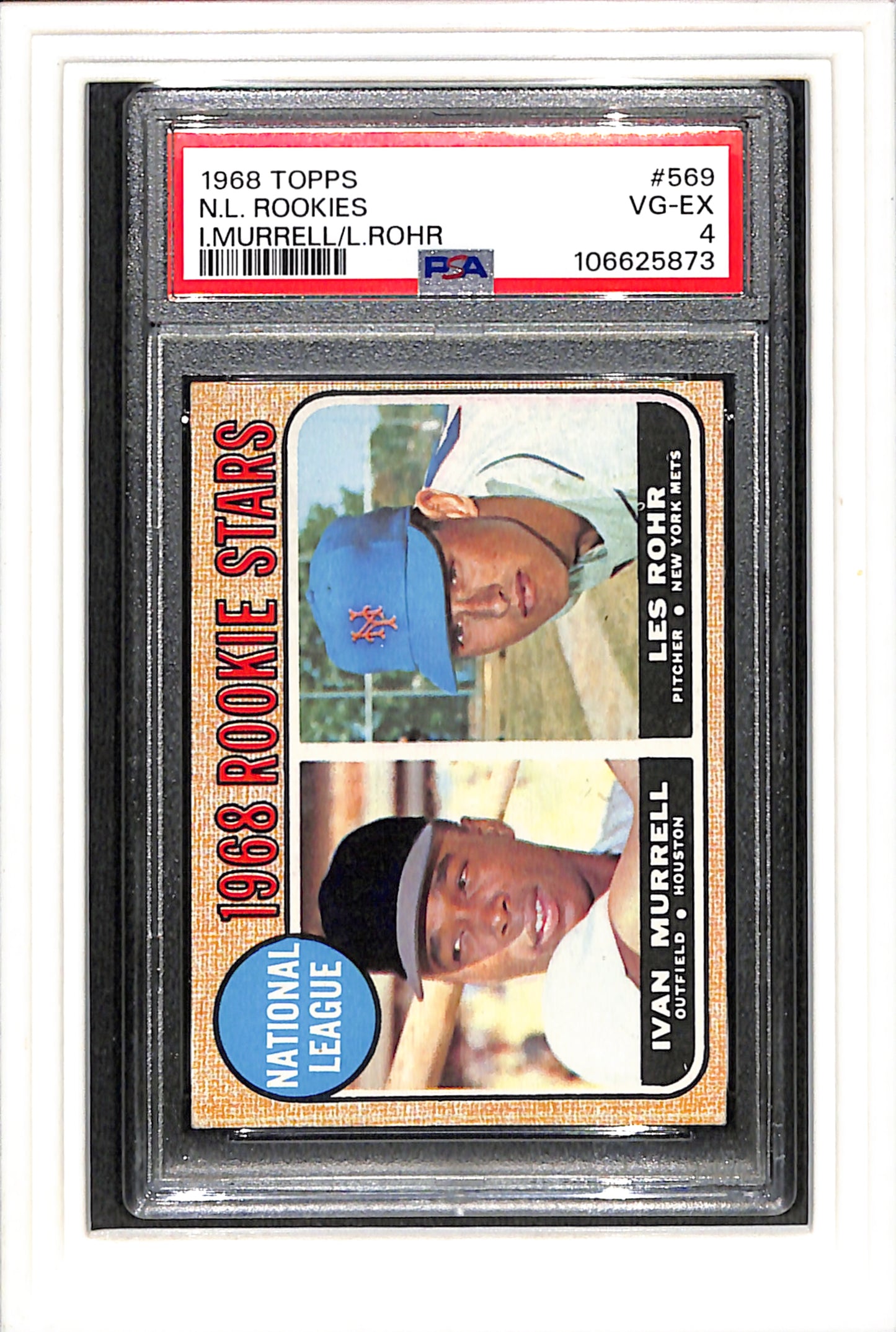 1968 Topps #569 N.L. Rookies I.Murrell/L.Rohr PSA 4 SN 106625873