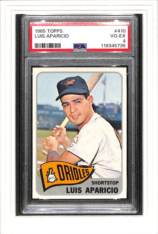 1965 Topps #410 Luis Aparicio PSA 4 SN 119345735