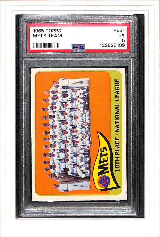 1965 Topps #551 Mets Team PSA 5 SN 122825109