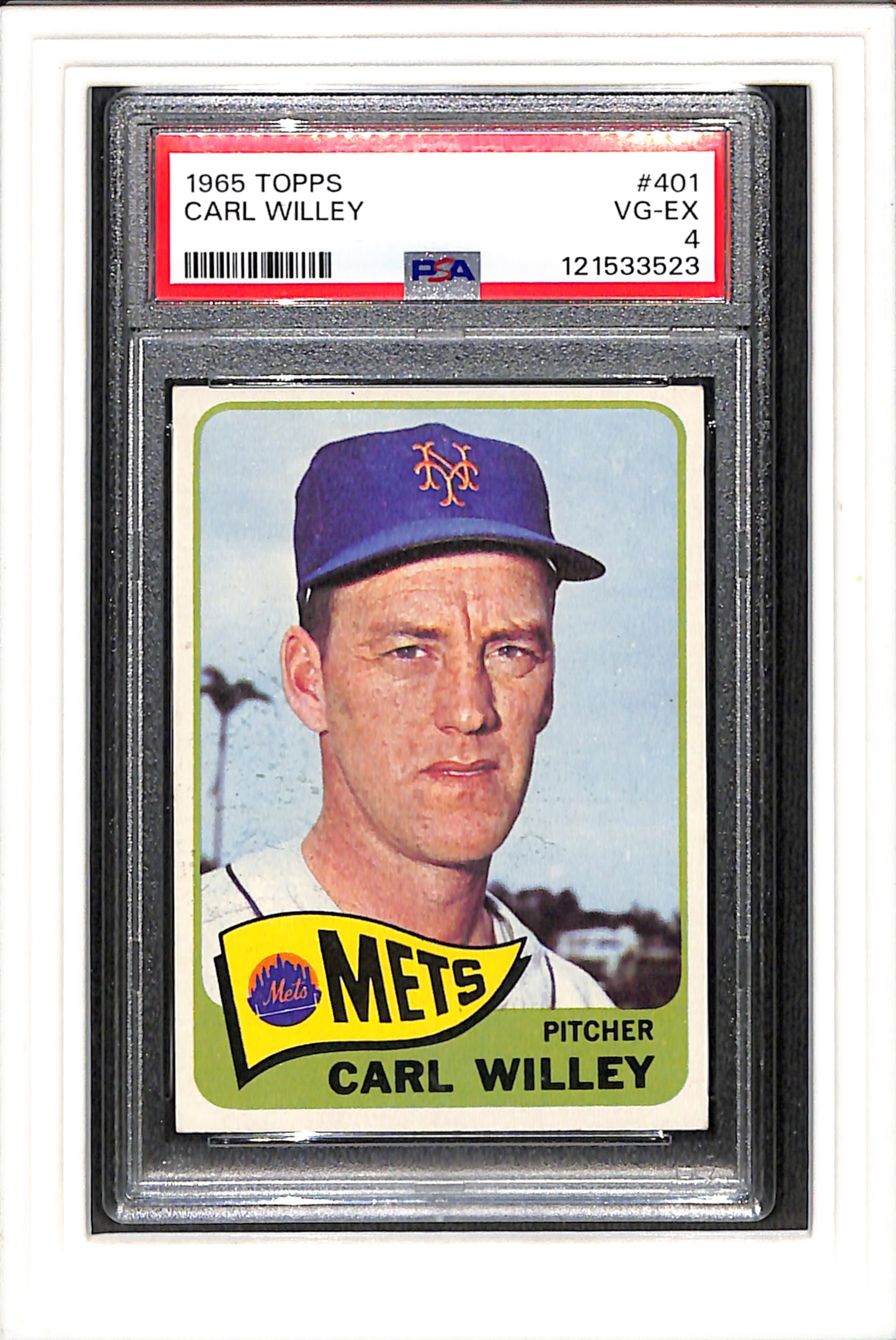 1965 Topps #401 Carl Willey PSA 4 SN 121533523