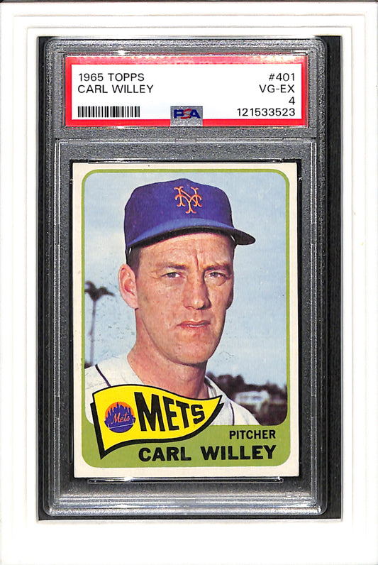 1965 Topps #401 Carl Willey PSA 4 SN 121533523