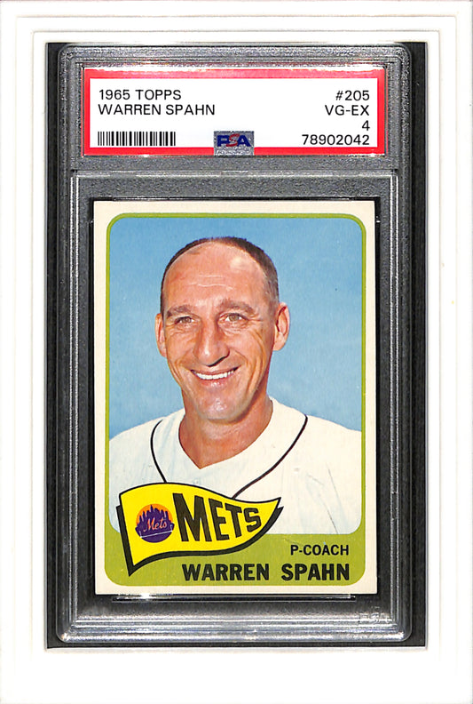 1965 Topps #205 Warren Spahn PSA 4 SN 78902042